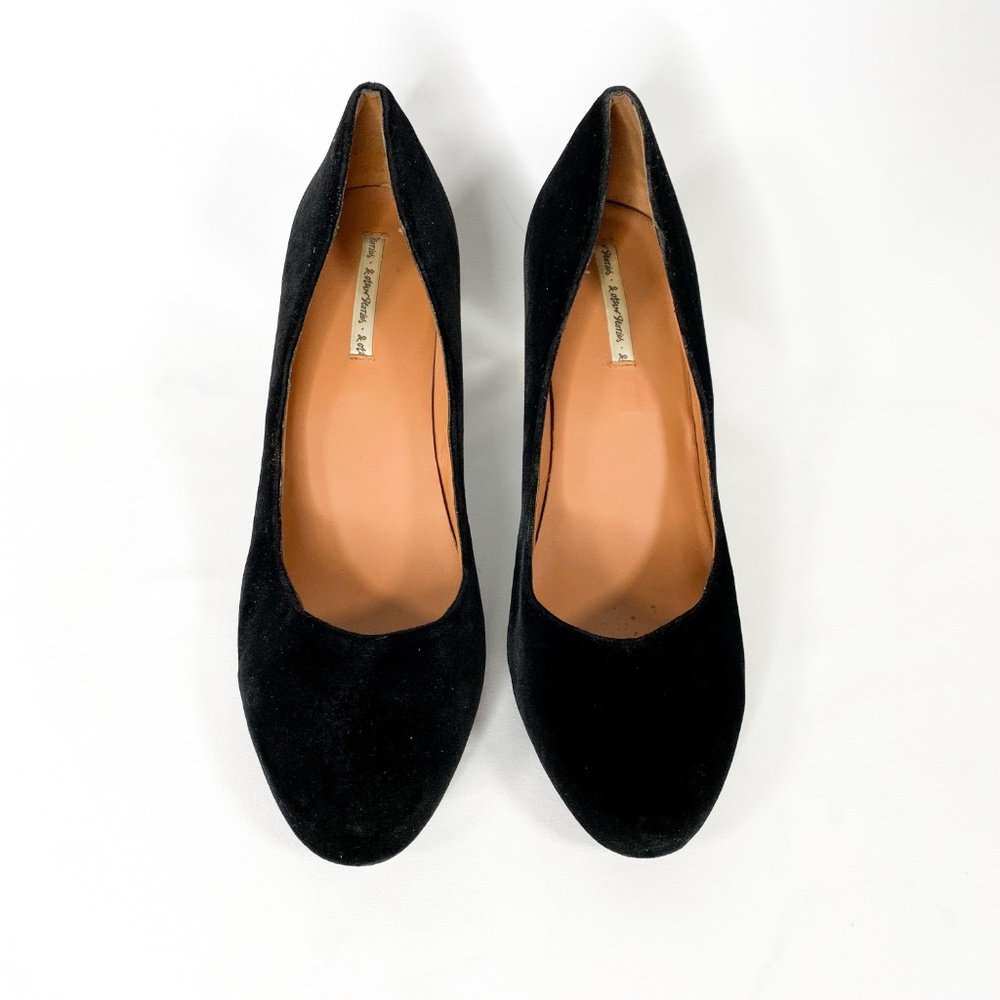 & OTHER STORIES Black Velvet Block Heel Gold Trim - Picture 5 of 8